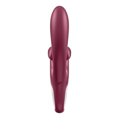 Vibrador vinho com detalhes brancos e letras SF