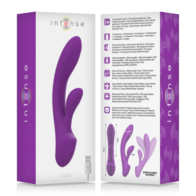 INTENSE - VIBRADOR LUIGI COELHO ROXO SILICONE LÍQUIDO
