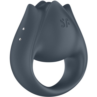 PERFECT PAIR 2 MULTIVIBRANTES 2 EM 1 ANEL PARA PÊNIS E ESTIMULADOR DE DEDO CINZA