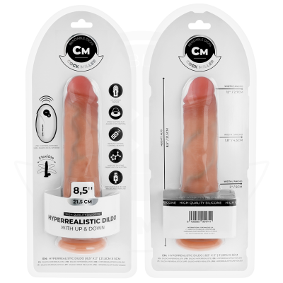 DILDO HIPER-REALISTA COM VENTOSA E IMPULSÃO COM CONTROLE REMOTO 21,5 CM