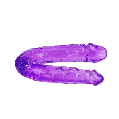 DILDO DUPLO EM GELÉIA FLEXÍVEL LILÁS