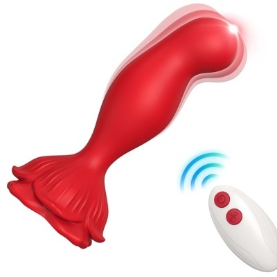 VIBRADOR ROSA E PLUG ANAL CONTROLE REMOTO VERMELHO