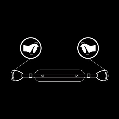 Cabo de dupla aderência com extremidades em alça e corpo cilíndrico com marcas XI e IX