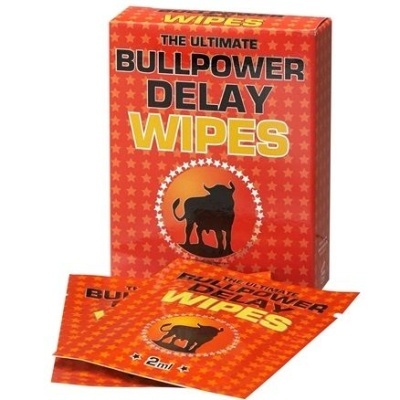 Pacote e lenços umedecidos BULLPOWER DELAY WIPES laranja com touro preto