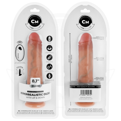 DILDO HIPER-REALISTA COM VENTOSA E IMPULSÃO COM CONTROLE REMOTO 20,5 CM