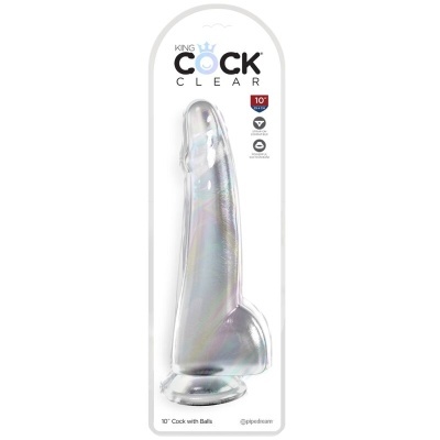 CLEAR - DILDO COM TESTÍCULOS 19 CM TRANSPARENTE