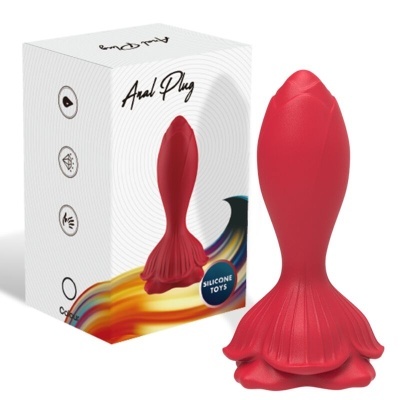 VIBRADOR ROSA E PLUG ANAL PEQUENO CONTROLE REMOTO VERMELHO - VENDING