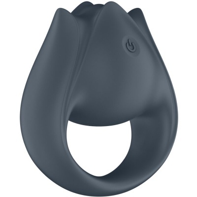 PERFECT PAIR 2 MULTIVIBRANTES 2 EM 1 ANEL PARA PÊNIS E ESTIMULADOR DE DEDO CINZA