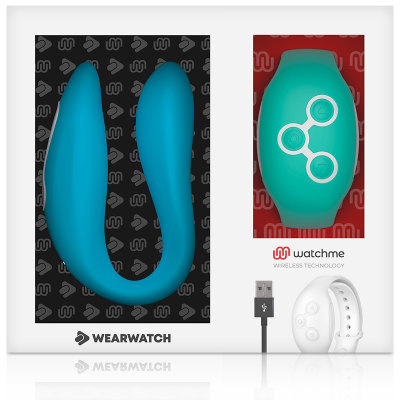 Vibrador Casal com controle remoto de pulso (blue/aqua)
