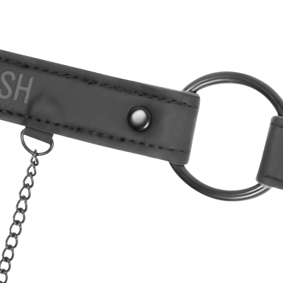 FETISH Coleira de submissão com mordentes para mamilos
