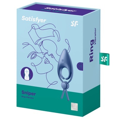 ANEL PENIANO COM VIBRAÇÃO SATISFYER SNIPER (AZUL)