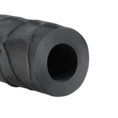 Pega de guiador de bicicleta preta em borracha com textura ondulada