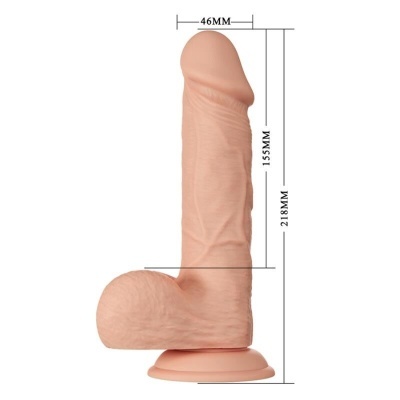 BELO ENCONTRO BAHAMUT DILDO REALÍSTICO E FLEXÍVEL 21,8 CM - CARNE
