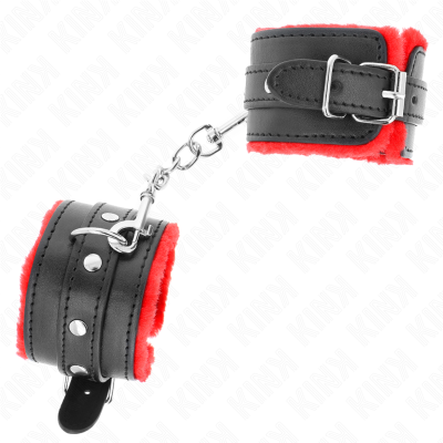 ALGEMAS PREMIUM FORRO DE PELE VERMELHO COM CINTO PRETO AJUSTÁVEL 17-29 CM X 6 CM