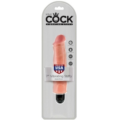 Vibrador King Cock Vibrating Stiffy cor pele na embalagem plástica transparente