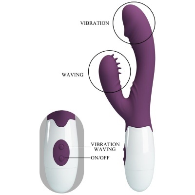 BUTTERFLY KISS VIBRADOR DE COELHO E ESTIMULADOR DE PONTO G ROXO