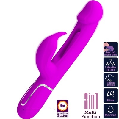 VIBRADOR COELHO DEJON 3 EM 1 MULTIFUNO VIOETA