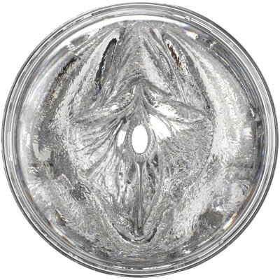 Frasco redondo de vidro transparente com tampa prateada