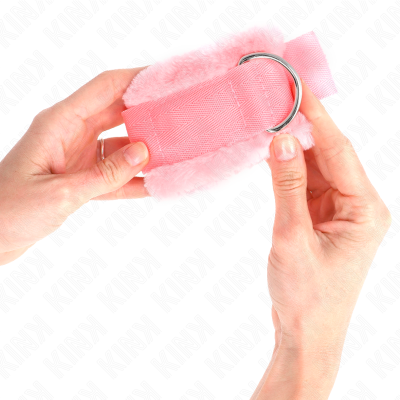 ALGEMAS FORRO PELUDO ROSA AJUSTÁVEL 17-31 CM X 7 CM