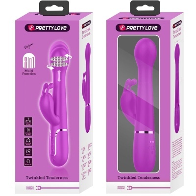VIBRADOR COELHO DEJON 3 EM 1 MULTIFUNO VIOLETA