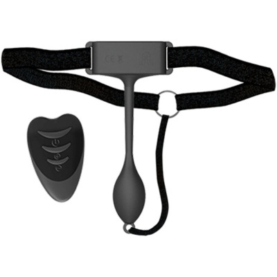 Cinto preto ajustável com dispositivo e comando remoto preto com três botões