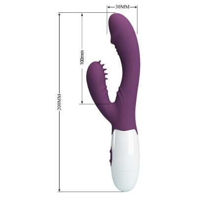BUTTERFLY KISS VIBRADOR DE COELHO E ESTIMULADOR DE PONTO G ROXO