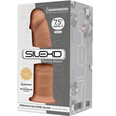 MODELO 2 PÊNIS REALÍSTICO PREMIUM SILEXPAN SILICONE CARAMELO 19 CM