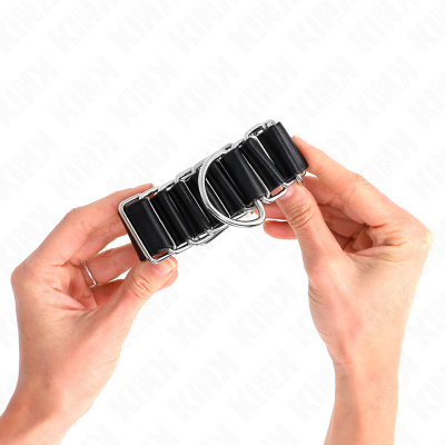 ALGEMAS FINAS DOBRADIÇADAS PRETAS AJUSTRÁVEIS 16-22 CM X 3,5 CM