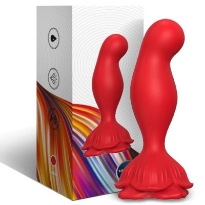 VIBRADOR ROSA E PLUG ANAL CONTROLE REMOTO VERMELHO