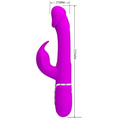VIBRADOR COELHO DEJON 3 EM 1 MULTIFUNO VIOETA