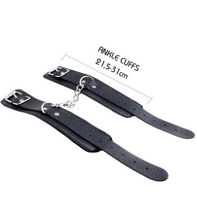 KIT DESEJOS SECRETOS 7 PEÇAS STRAP ON BDSM PRETO