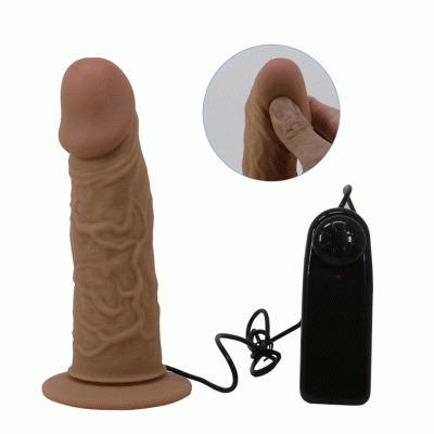 Dildo realista com controle remoto preto ligado