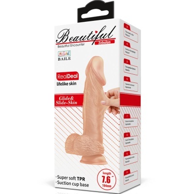 BELO ENCONTRO ZEBULON DILDO REALISTA E FLEXIVEL 19,4 CM - CARNE
