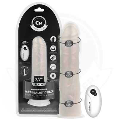 DILDO COM VENTOSA, LUZES E VIBRAÇÃO COM CONTROLE REMOTO BRANCO 19,5 CM