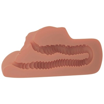Molde de silicone castanho claro com textura ondulada interior