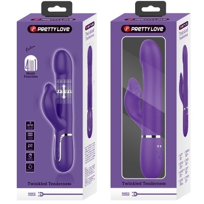 Embalagem roxa com vibrador roxo 4 em 1 Pretty Love