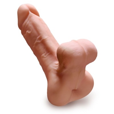 Objeto em formato anatómico masculino cor pele com textura detalhada