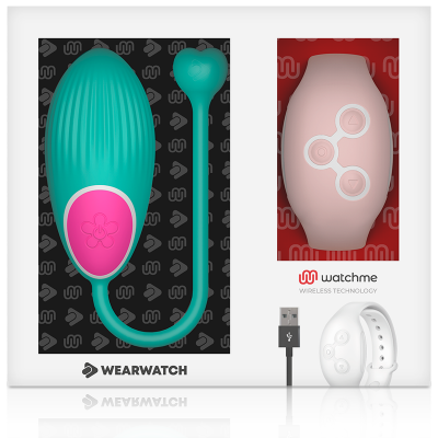 EGG Vibrador com controle remoto de pulso (aqua/pink)