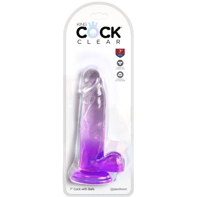 CLEAR - PÊNIS REALISTA COM BOLAS 15,2 CM ROXO