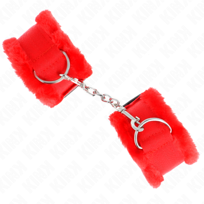 ALGEMAS FORRO PELUDO VERMELHO AJUSTÁVEL 17-31 CM X 7 CM