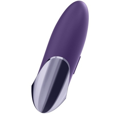 Vibrador roxo com detalhe prateado brilhante
