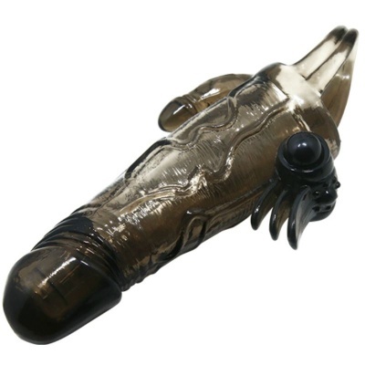 MANGA PENIANA COVER WITH CLIT AND ANAL STIMULATION DOUBLE BULLET BLACK 16.5 CM