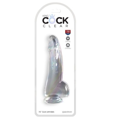 CLEAR - DILDO COM TESTÍCULOS 15,2 CM TRANSPARENTE