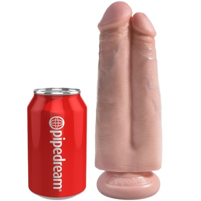 KING COCK 20 cm DOIS PENIS PARA UM UNICO BURACO
