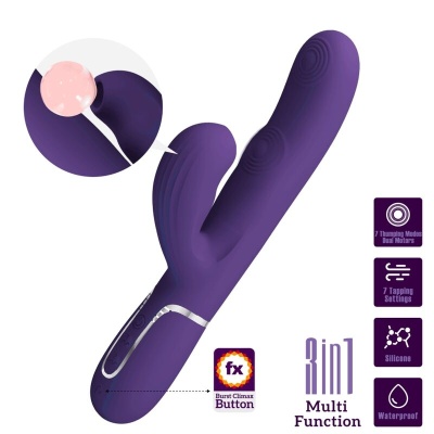 VIBRADOR PERLITA G-SPOT 3 EM 1 MULTIFUNO ROXO