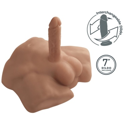 APOLLO S REALISTA MEIO TORSO MASCULINO CARAMELO