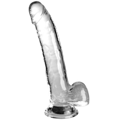 CLEAR - DILDO COM TESTÍCULOS 20,3 CM TRANSPARENTE