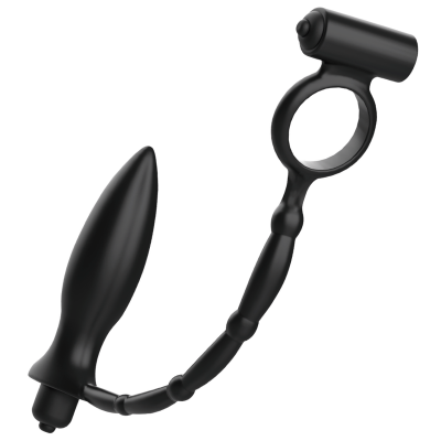 ANEL PENIANO COM PLUG ANAL E VIBRADOR