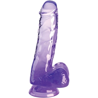 CLEAR - PÊNIS REALISTA COM BOLAS 13,5 CM ROXO