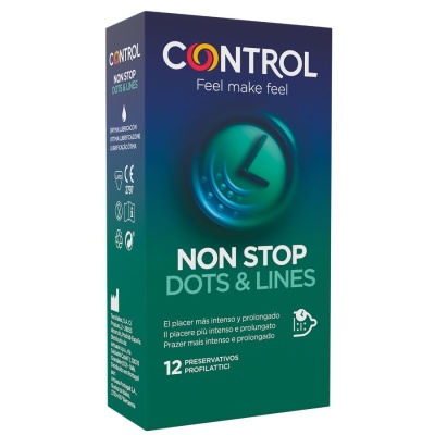 PRESERVATIVO - NONSTOP DOTS AND LINES CONDOMS 12 UNITS